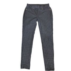 Michael Kors Black White Checkered Stretch Legging SZ SM work/comfort pants